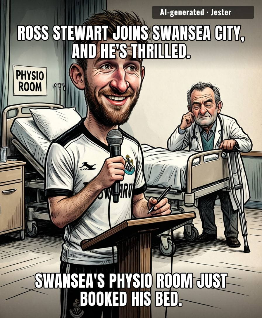Ross Stewart signed with Swansea, and the physio room already has his name on the door.