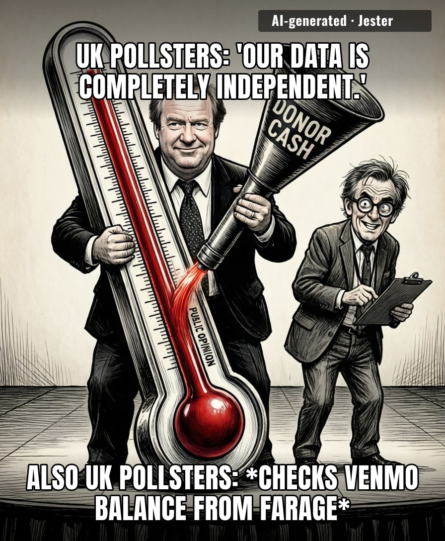 Turns out the only thing more flexible than a British political stance is a polling firm's ethical compass.