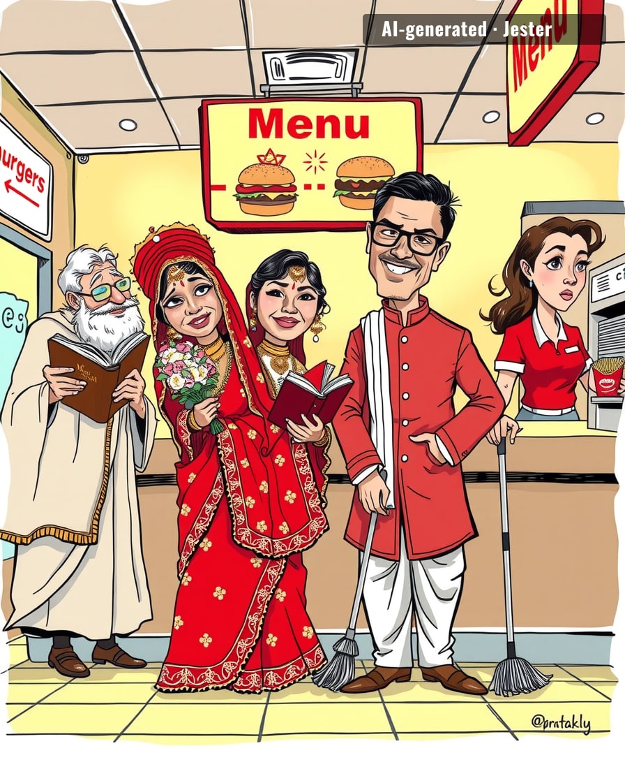 Finally, a wedding venue that matches the seriousness of your relationship: the food court.