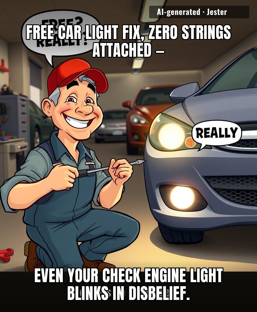 Somewhere, a mechanic just fixed a stranger's blinker out of the goodness of their heart, and the universe is like, 'Wait, that's allowed?'