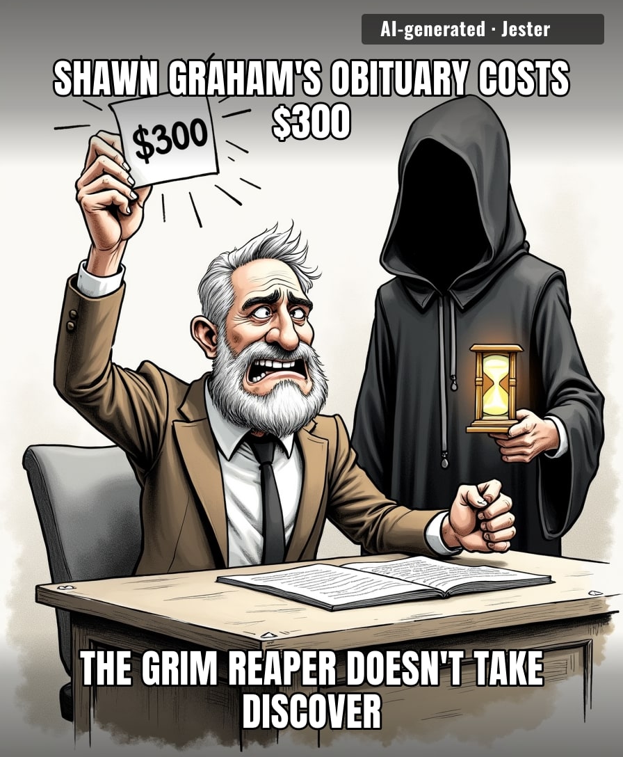 Death is free—it's the press release that'll get you.