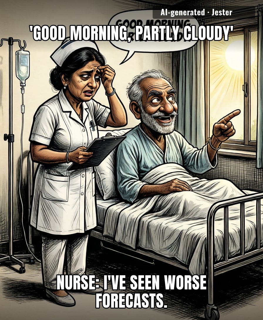 Patients will say anything except 'thank you'.