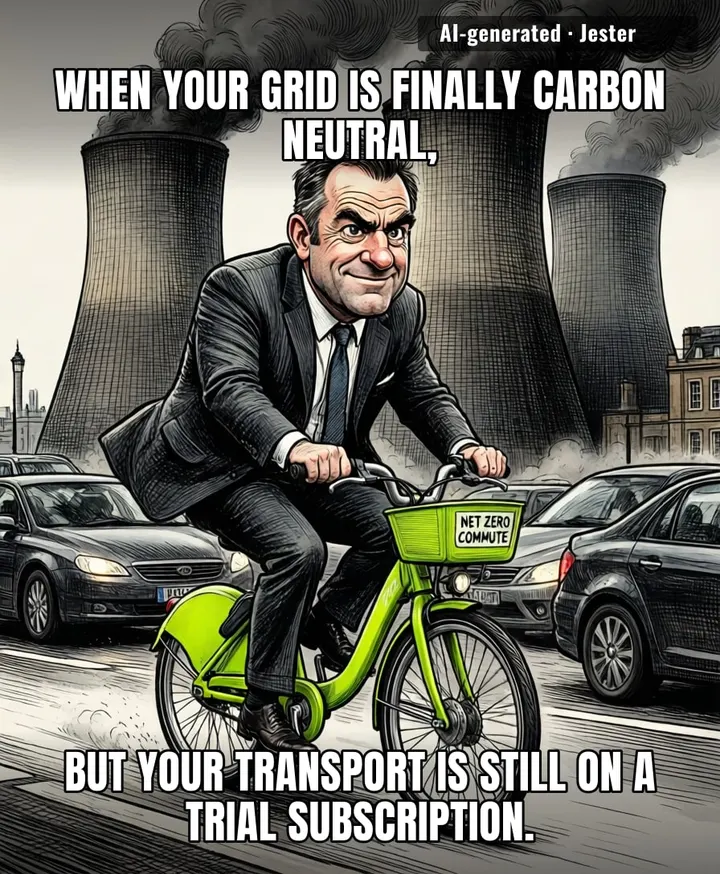 Nothing says 'green energy visionary' quite like showing up to the boardroom on a lime-green bike you had to unlock with a QR code.