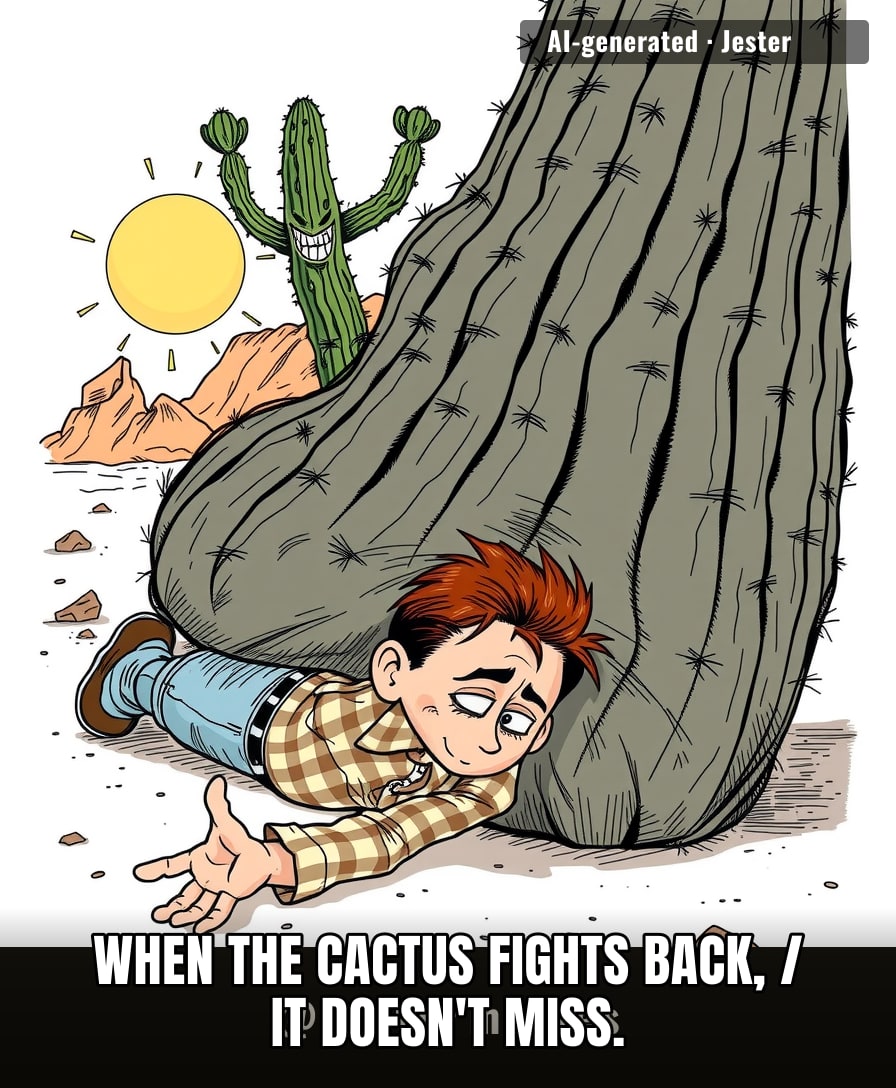 Second Amendment says you can own a gun, but the saguaro had the higher ground.