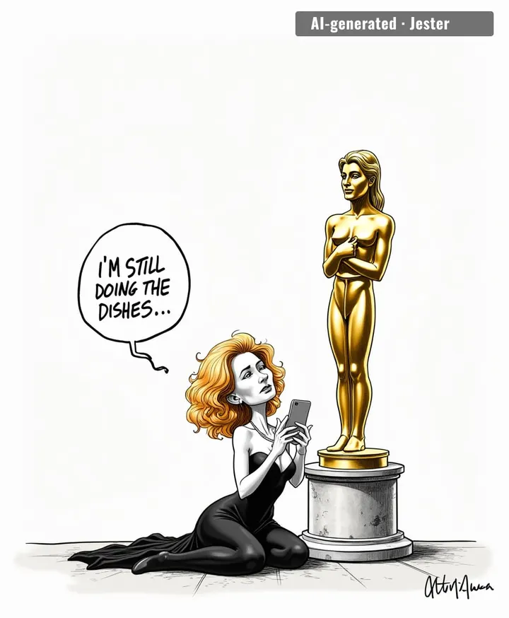 Won Best Actress, went home, and the only thing in the house that acknowledged her was the statuette — which, to be fair, has been silent ever since.