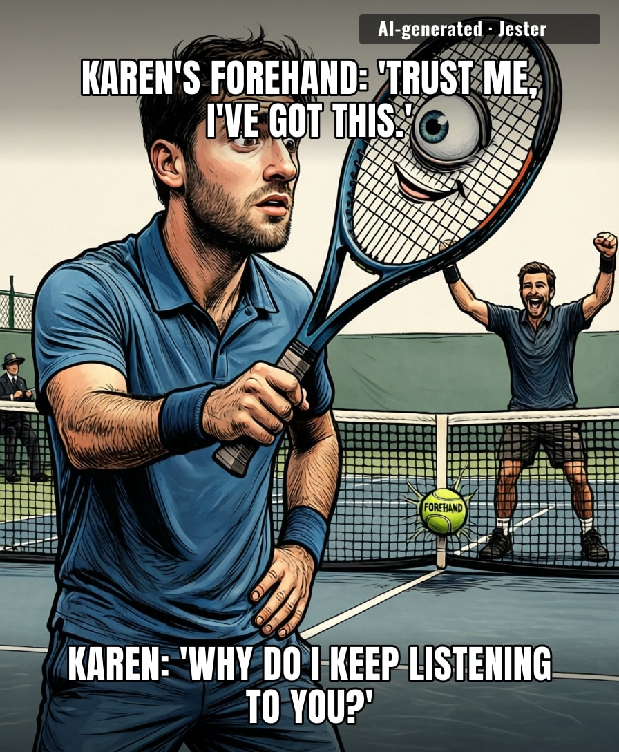Karen Khachanov's forehand filed for divorce mid-match, citing irreconcilable differences with the net.