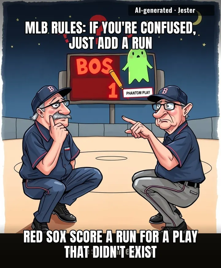 Baseball's so broken that a nonexistent play scored a run — I think that's called a participation trophy.