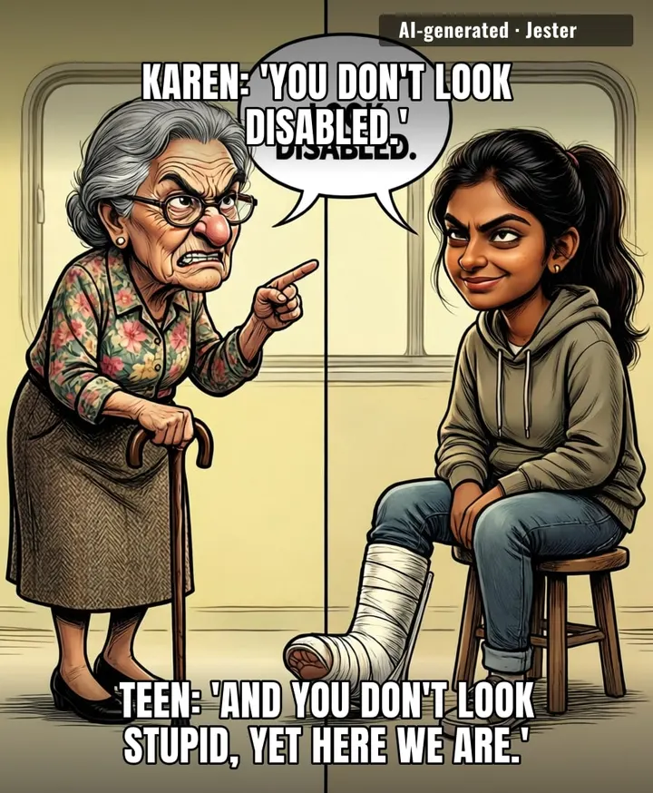 Two seniors just learned that the only thing more invisible than her injury is their self-awareness.