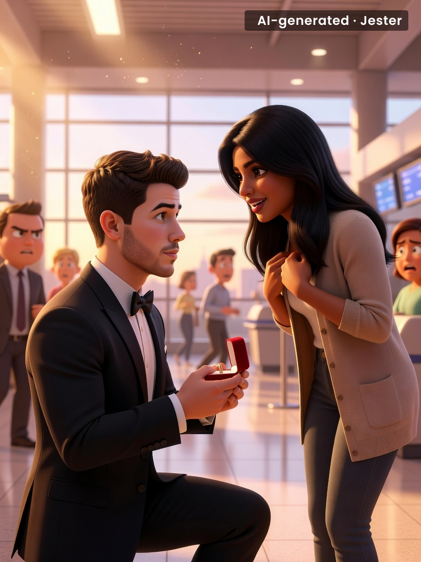 When you're so committed that even a massive flight delay becomes just another plot point in your love story.