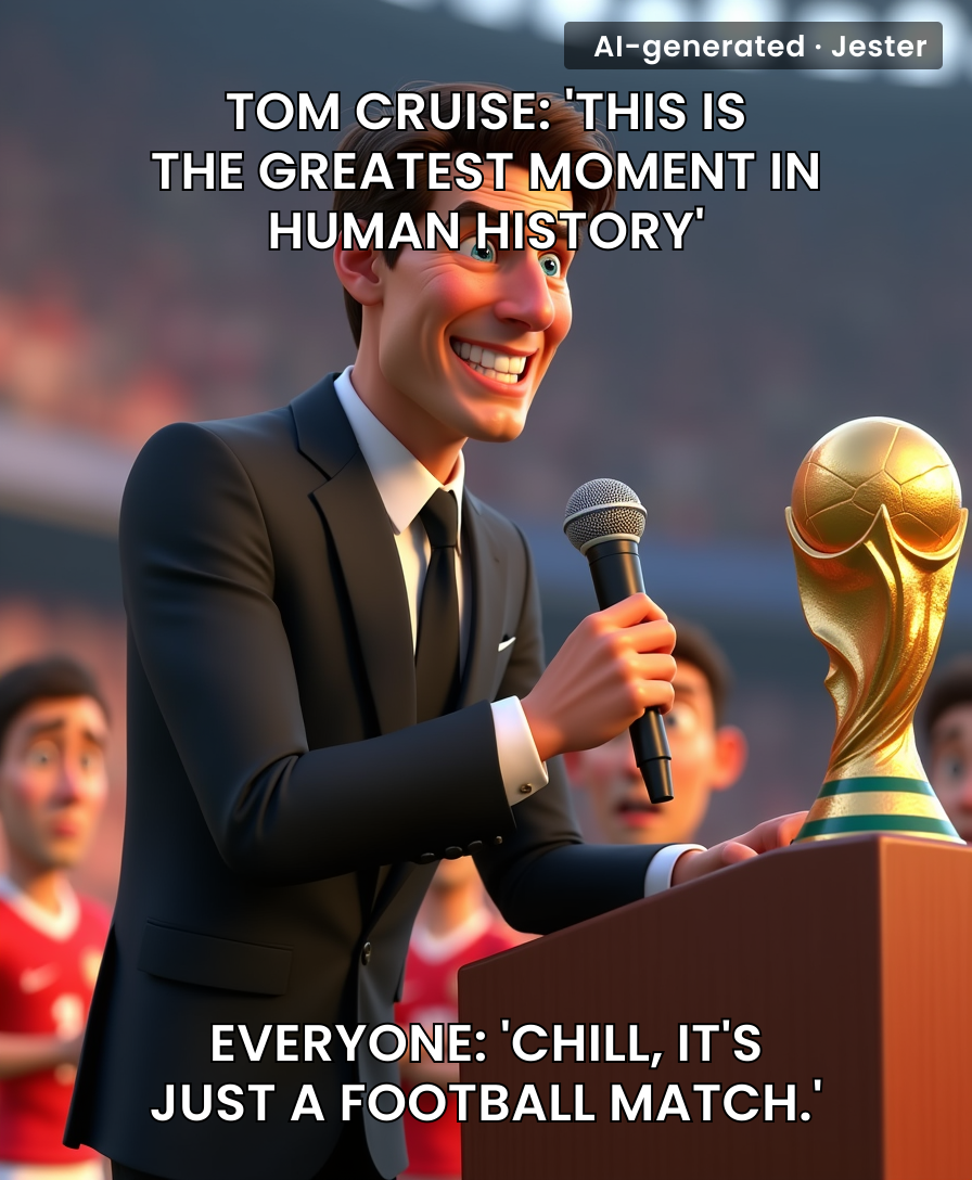 Tom Cruise's World Cup speech was so cringe, it made his couch-jumping look normal.
