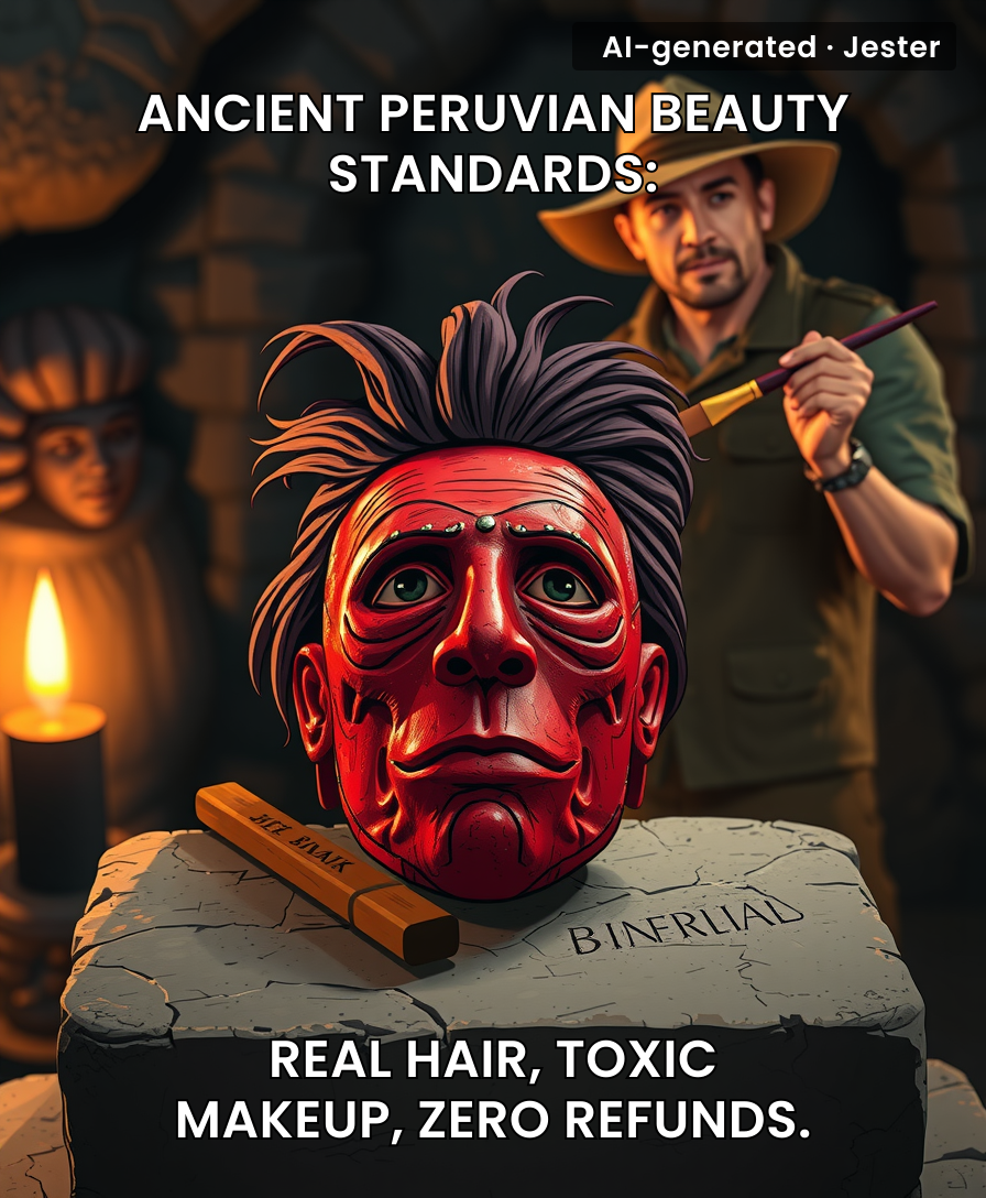 The ancient equivalent of 'I woke up like this' — but the 'this' includes toxic red face paint.