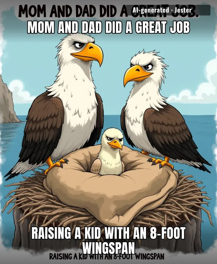 Parenting advice from Áine and Tony: stretch goals work best when you're a bird with an eight-foot wingspan.