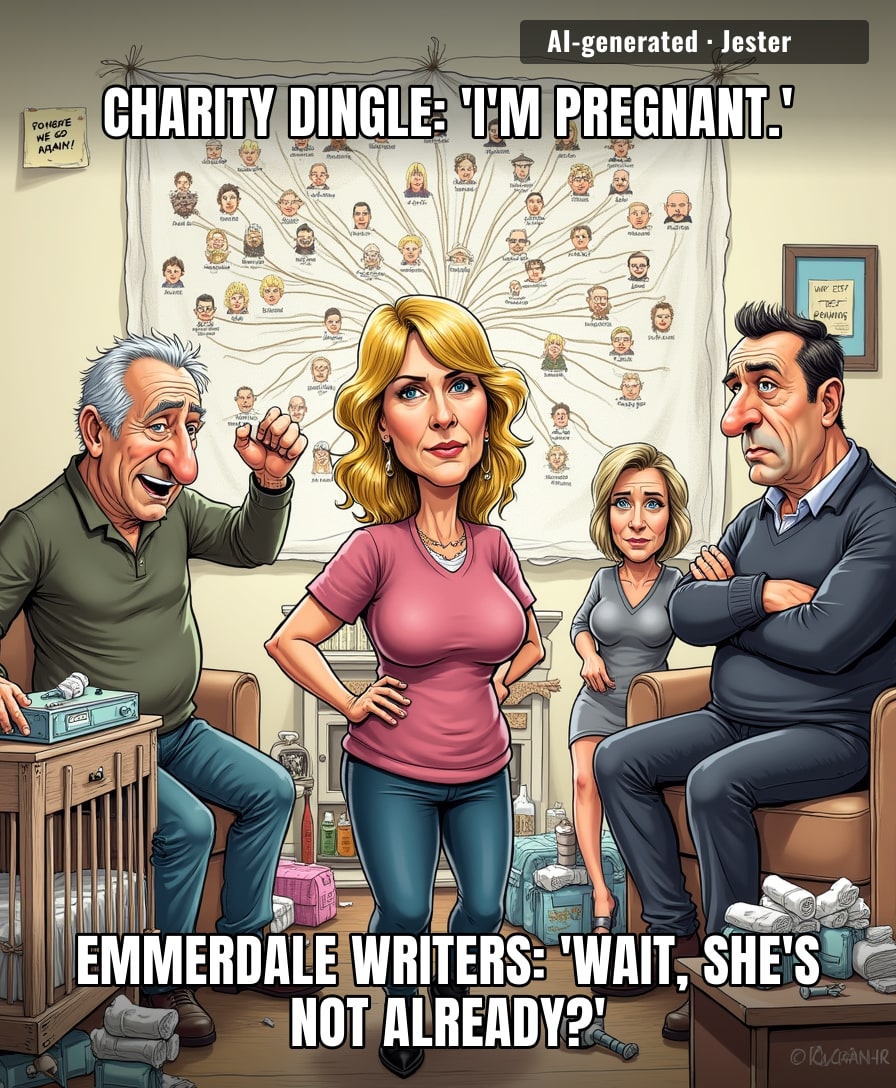 Charity Dingle's family tree is less a tree and more a tumbleweed rolling through a soap opera.