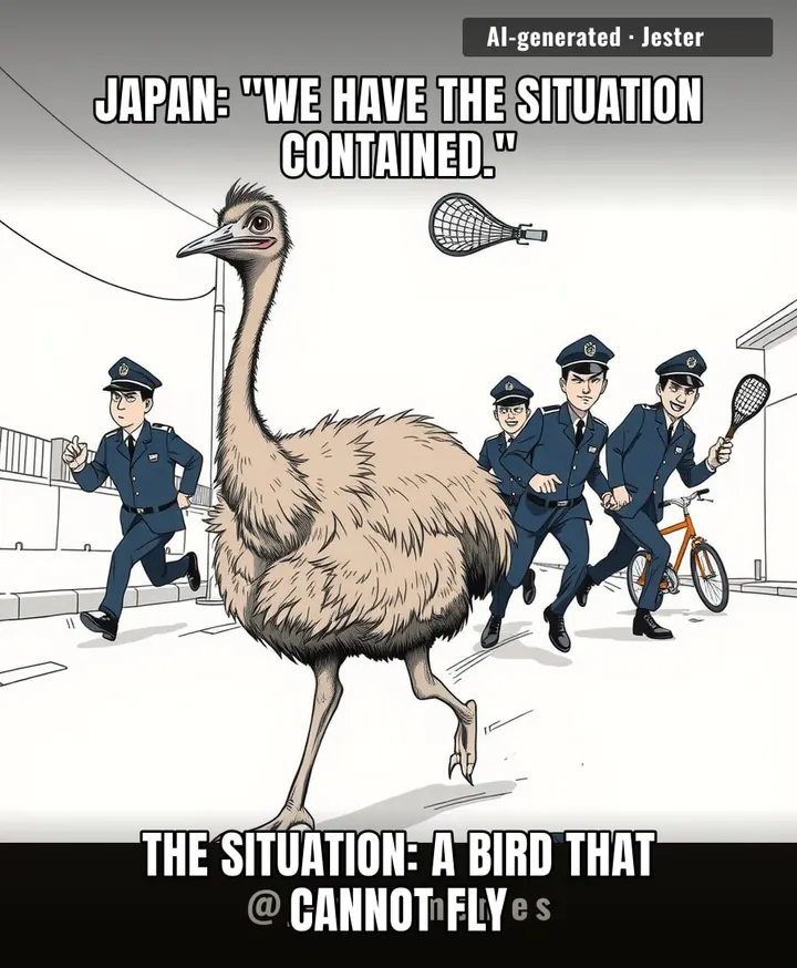 emu's 2-hour police chase is just his cardio for the day