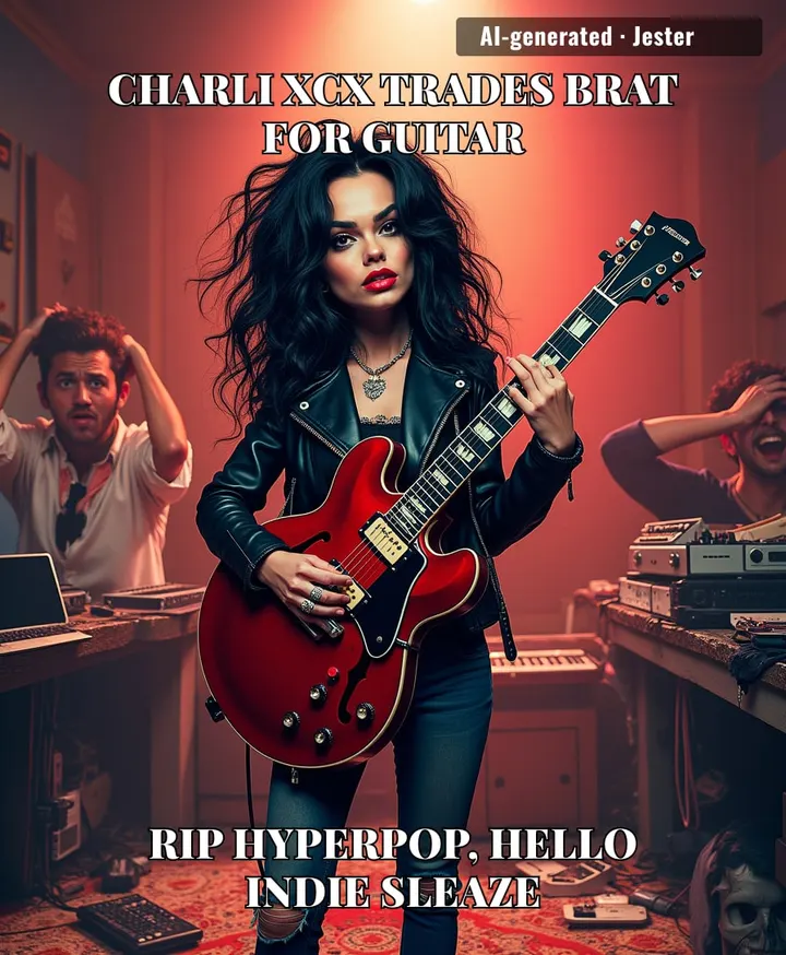 Charli xcx entering her guitar era is like a cat deciding to bark — cute, but we're confused.