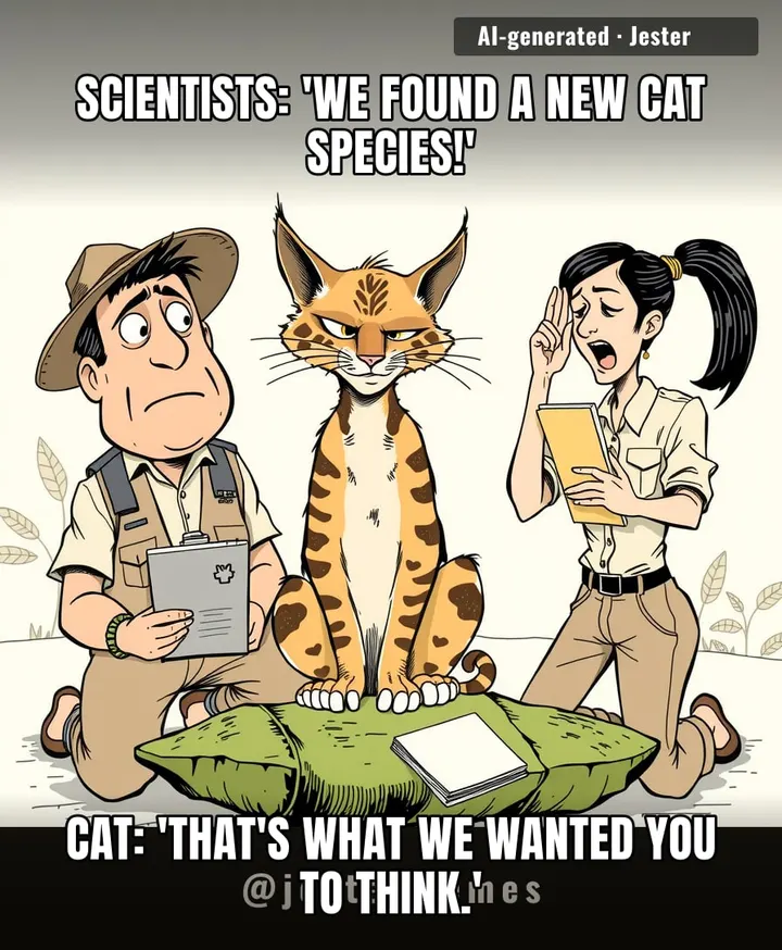 Cats hid from science for 100 years just to watch us look stupid. Mission accomplished, guys.