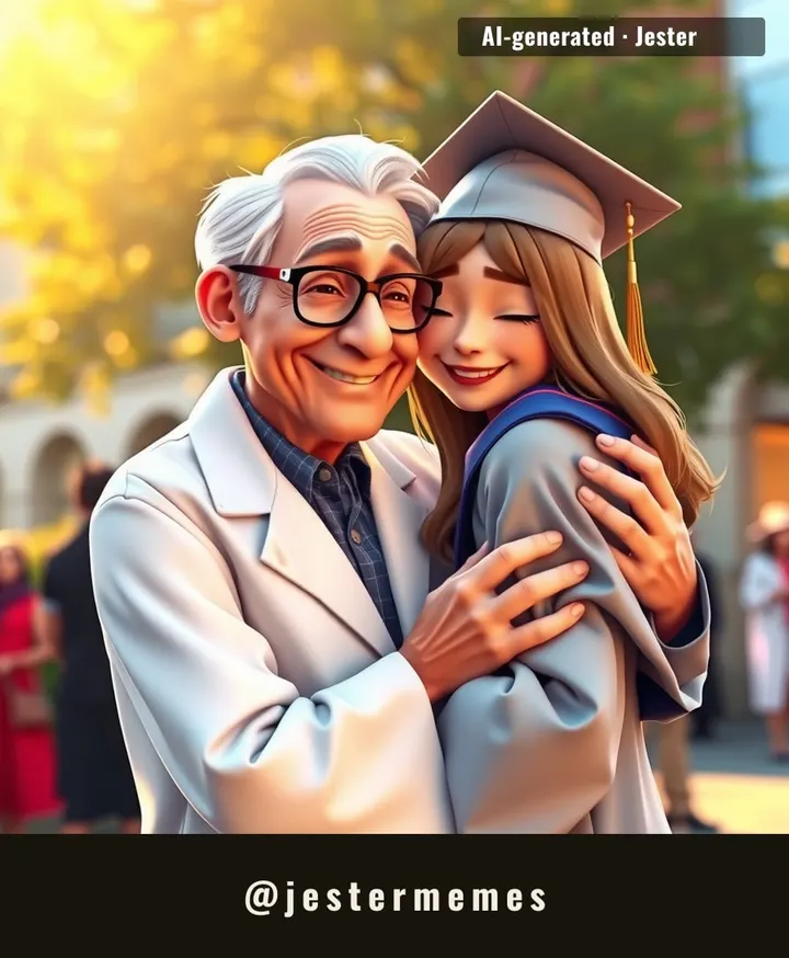 When your great-grandpa's graduation gift is a 60-year-old promise — and he shows up in his own white coat to prove it.