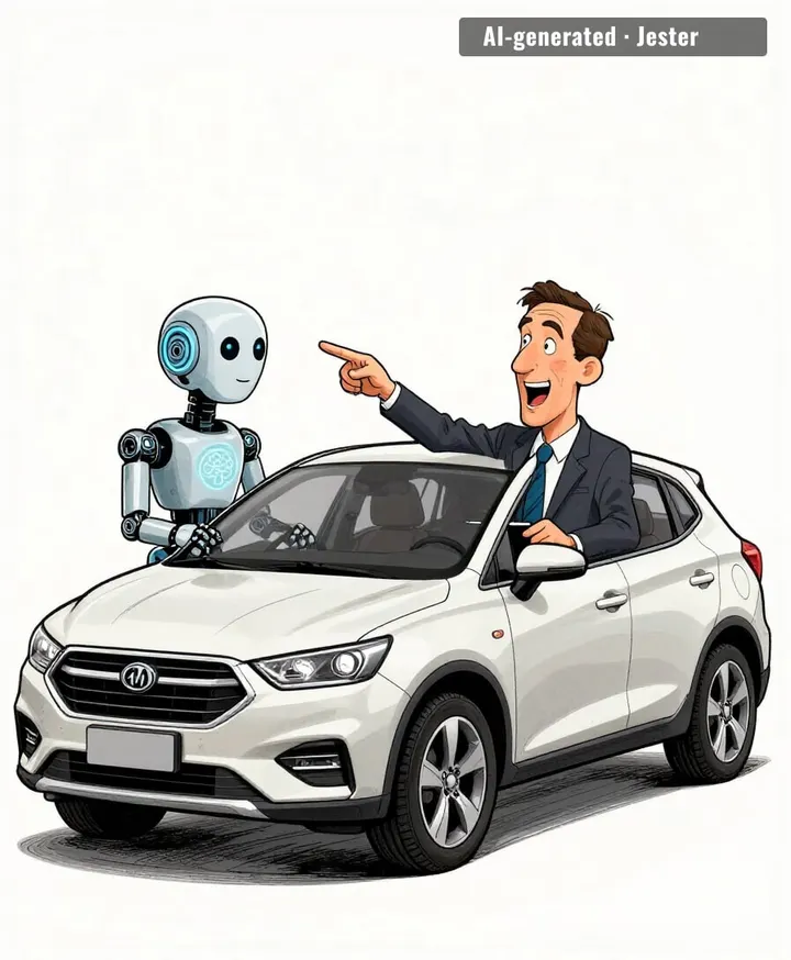 GM's AI roadmap: the car builds itself, the robot drives, the exec takes credit.