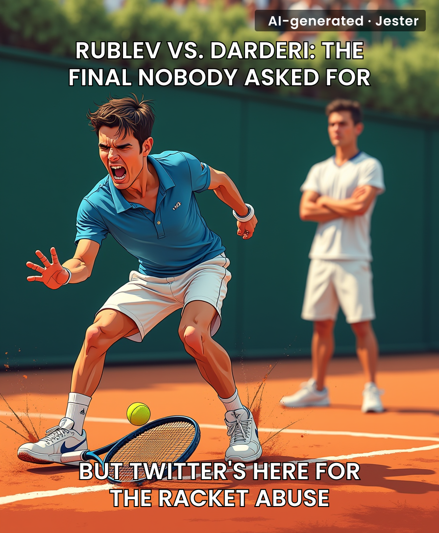 Darderi's game plan: outlast Rublev's racket supply.