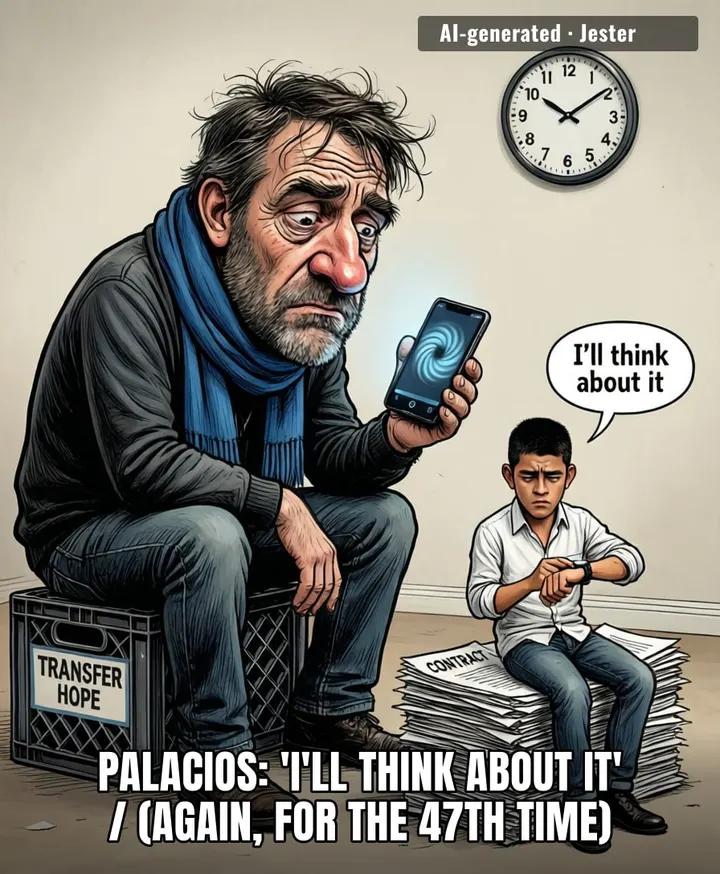 At this rate, Palacios will sign his contract in the same timeframe it takes a Premier League VAR check.