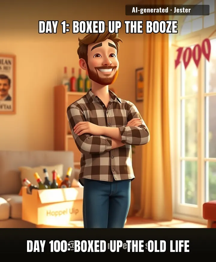 100 days sober, and the only thing he's pouring now is the pride.