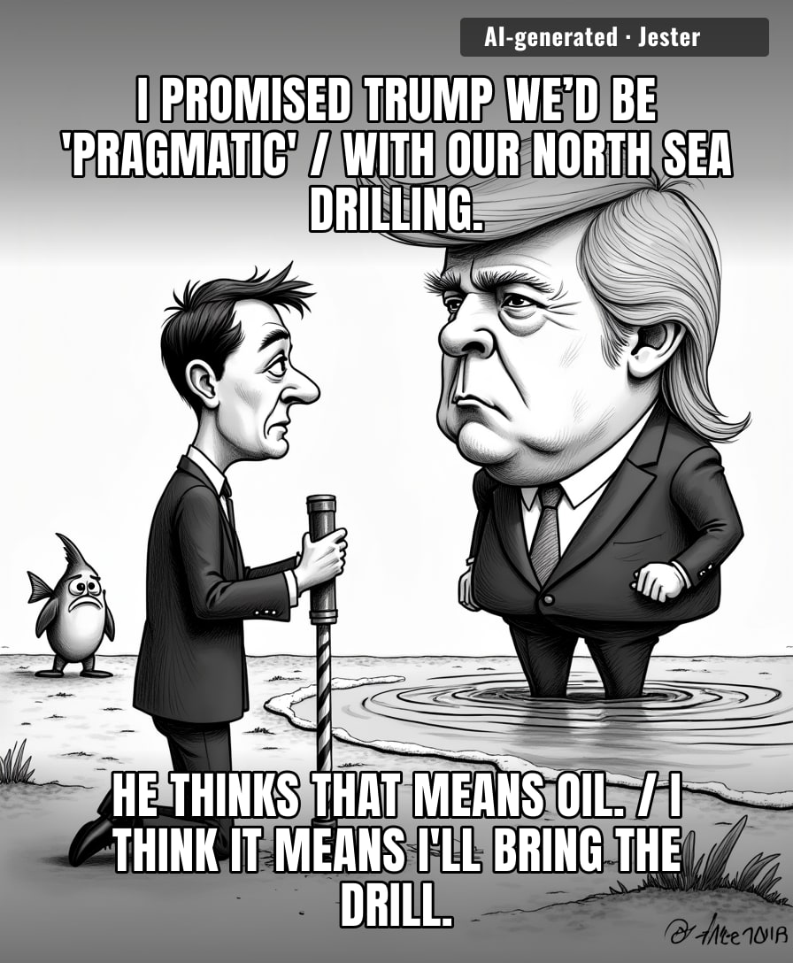 Robert Jenrick isn't just offering the North Sea; he's basically asking if Trump wants the UK's home address and the spare key, too.