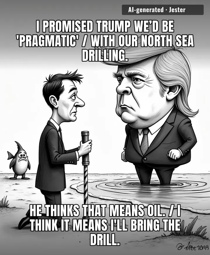 Robert Jenrick isn't just offering the North Sea; he's basically asking if Trump wants the UK's home address and the spare key, too.