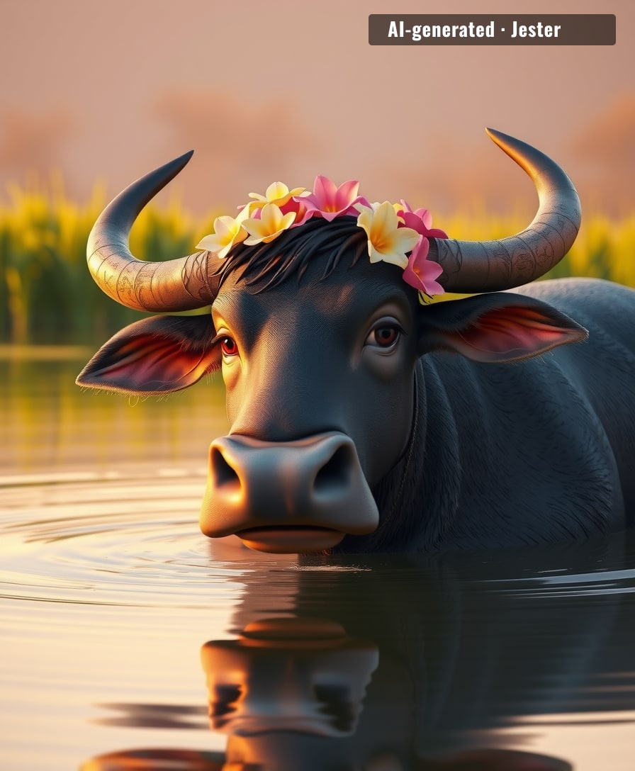 Doris just found the one accessory that makes a 900-kilo animal look approachable.