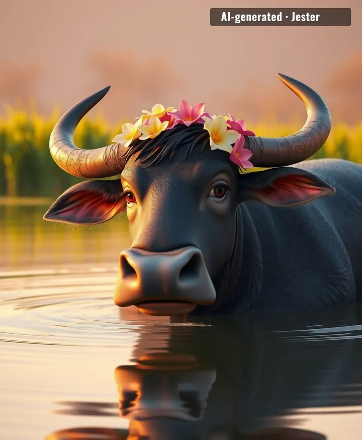 Doris just found the one accessory that makes a 900-kilo animal look approachable.
