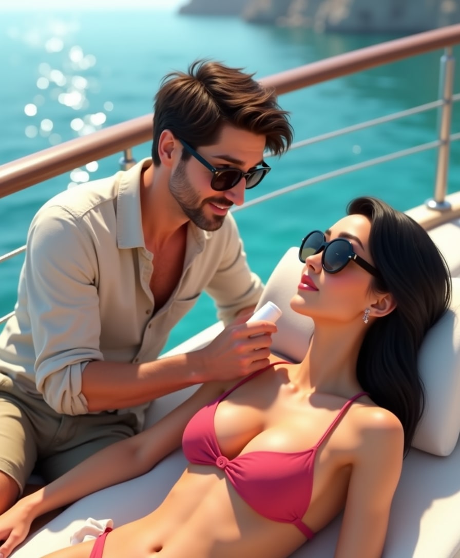 JUSTIN TRUDEAU RUBBED SUNSCREEN ON KATY PERRY'S BARE CHEST
