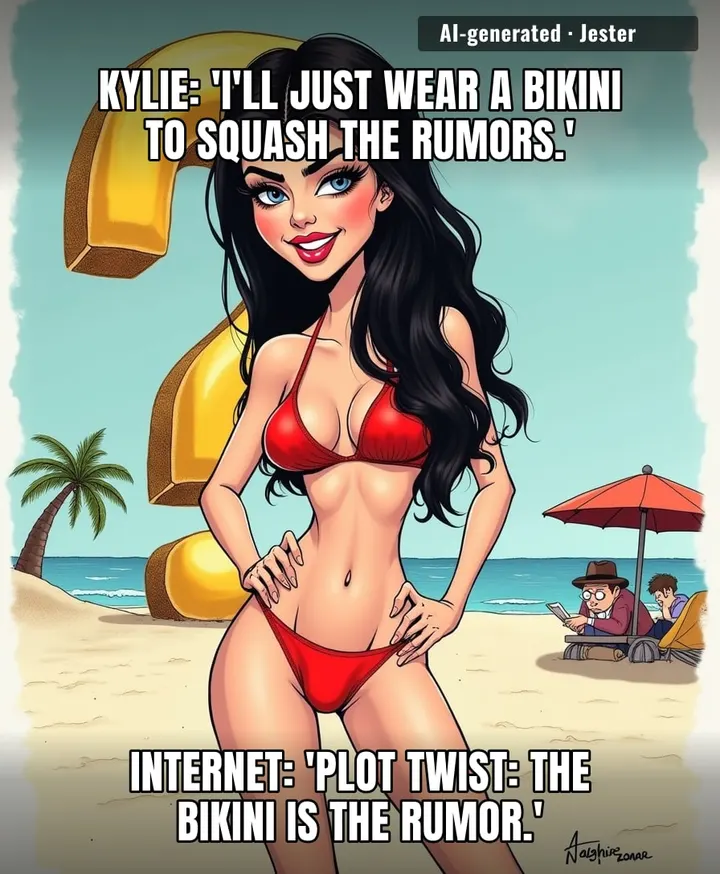 Kylie's entire pregnancy PR strategy is a swimsuit drop, which means the real scandal is when she wears a parka.