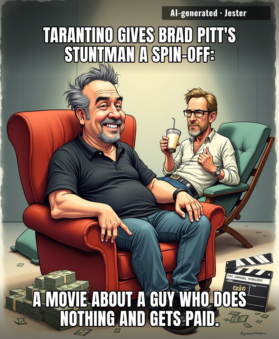 Cliff Booth's getting his own movie before my landlord gives me a break on rent. Priorities, universe.