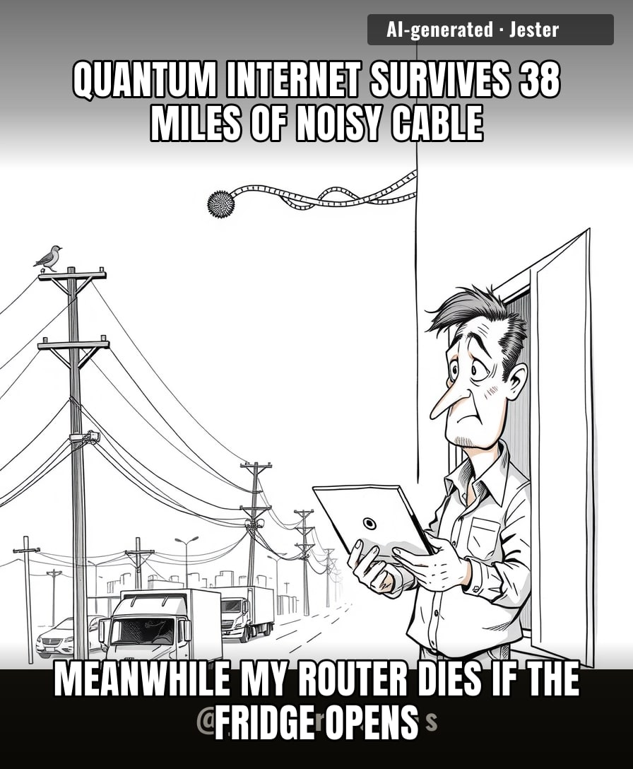 Entangled photons braved wind, traffic, and birds — meanwhile my 5G drops because a pigeon looked at the tower.