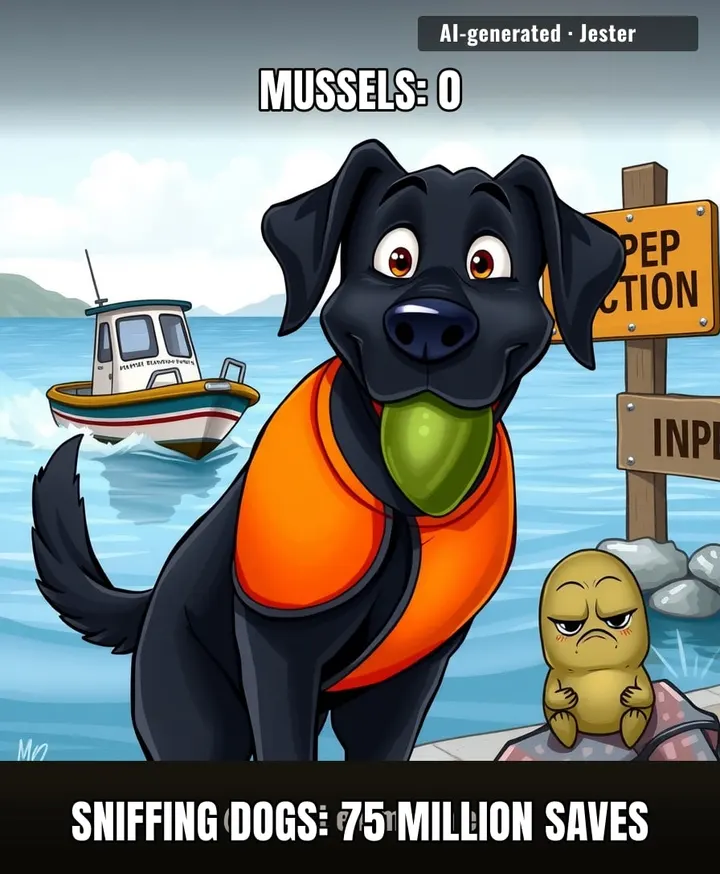 These dogs get a toy for every mussel found—meanwhile, I'm still waiting for a treat just for doing my taxes.