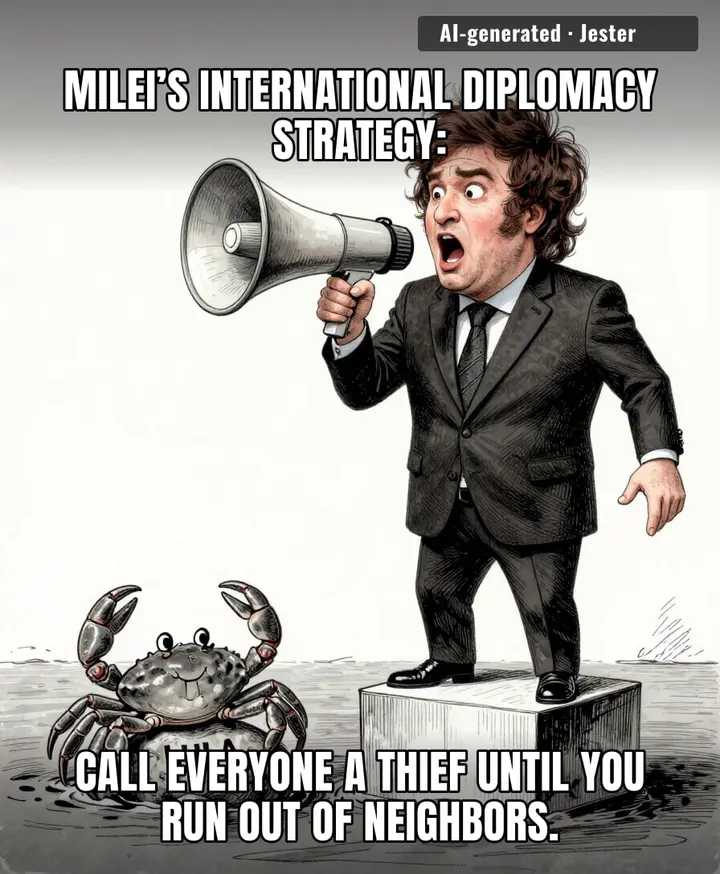 when your entire geopolitical framework is just 'everyone I don't like is a thief' it's not diplomacy, it's a neighborhood group chat.