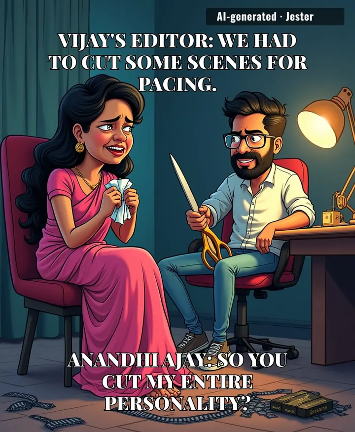 Anandhi Ajay's scenes were cut so the film could be shorter. Her crying scene is now the longest thing about the movie.