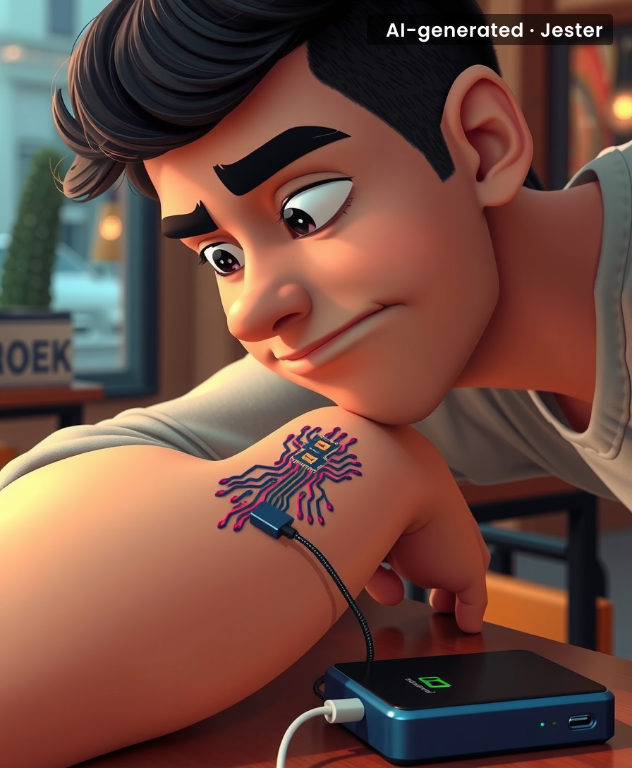 I can't wait until someone gets a 'low battery' warning on their arm mid-first date.