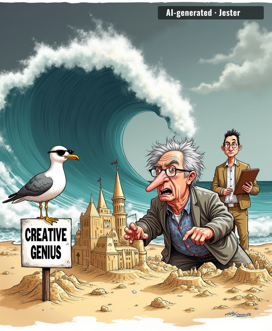 Sand sculpting: the one art form where your masterpiece gets a standing ovation and then a seagull wins best in show.