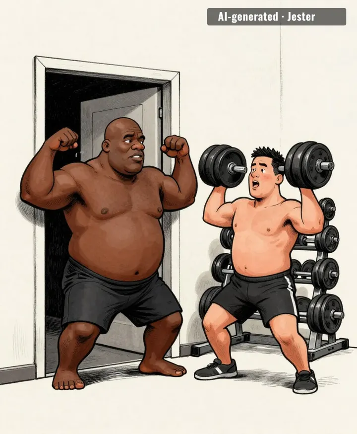 arnold's pose doesn't scale. shaq's biceps are the size of arnold.