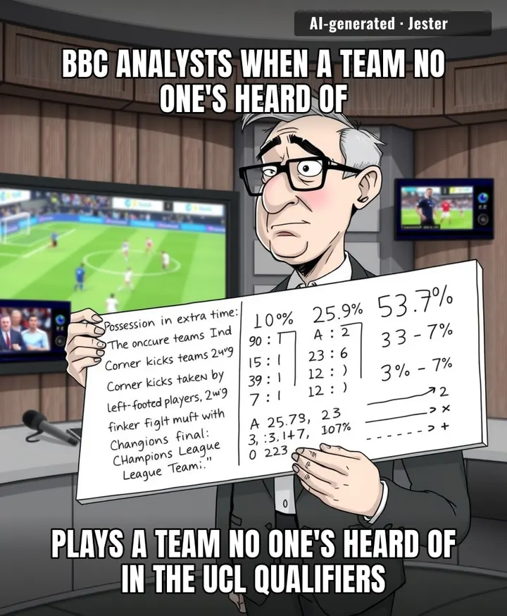 The BBC has finally found a match obscure enough to justify their 15-stat-per-minute breakdown.