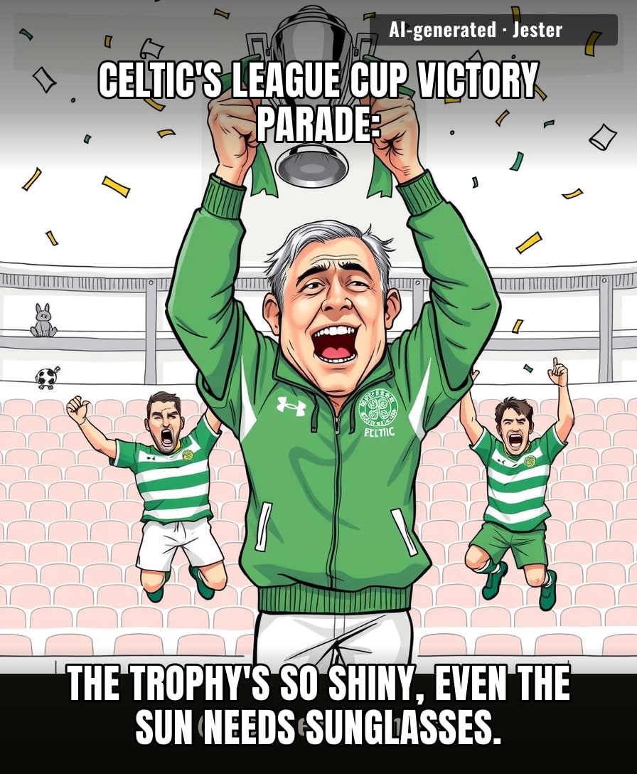 Celtic's manager is hailing a League Cup win like it's the treble — someone's been Googling 'how to polish a trophy that's been in the cupboard.'