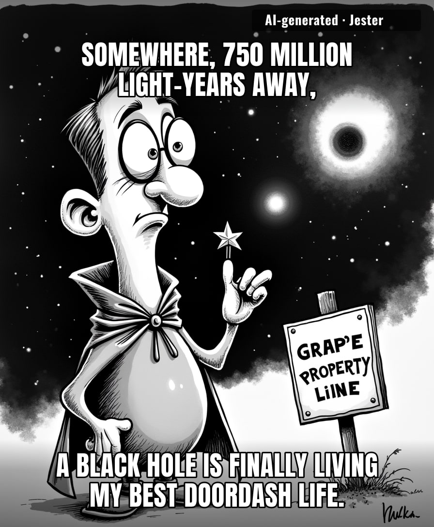 We really sent a telescope 750 million light-years just to watch a giant vacuum ghosting its home address.