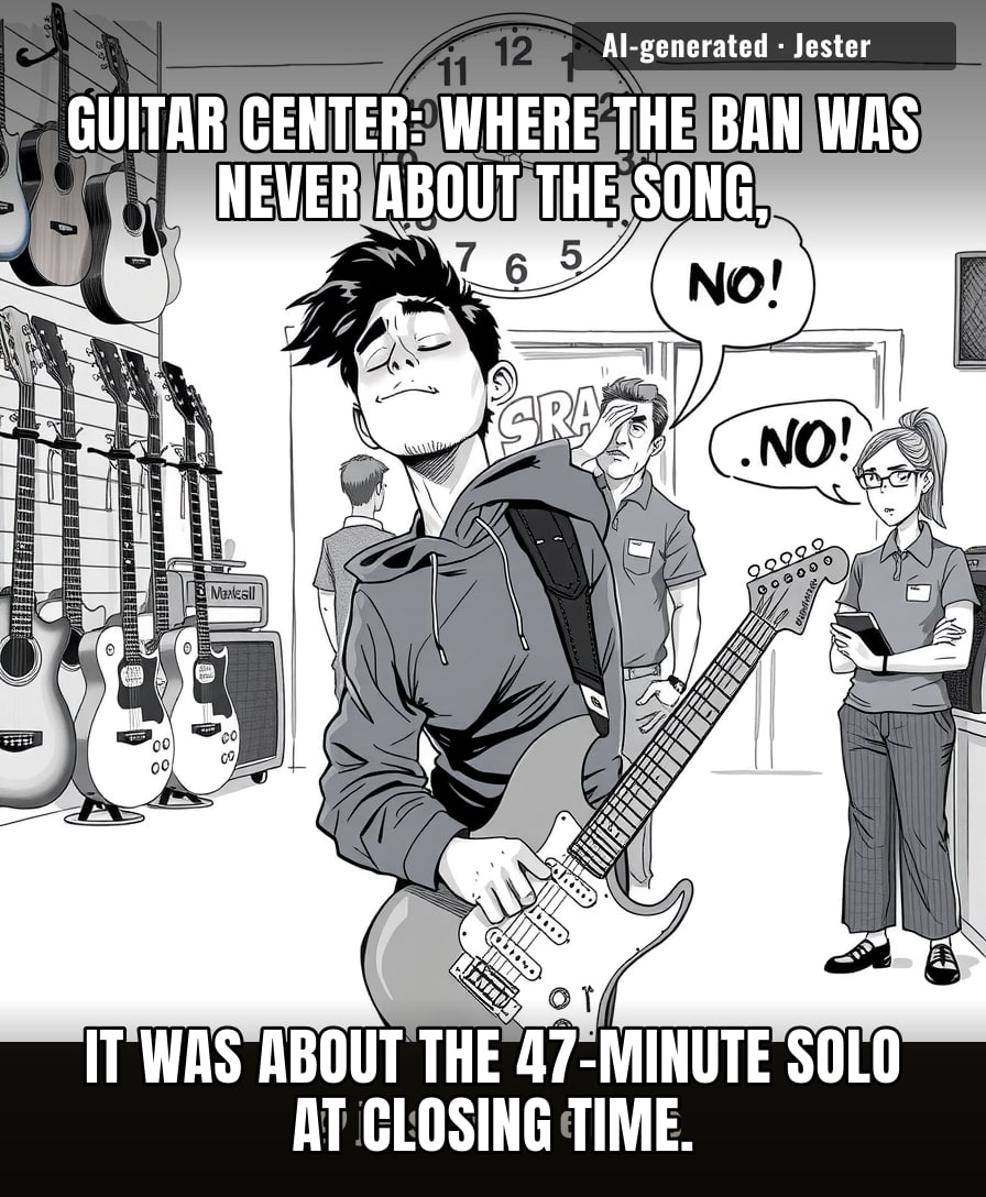 Guitar Center employees: 'we're not stuck in here with you, you're stuck in here with us.'