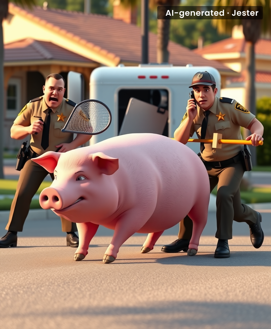 The pig's bail: one trough of corn and an apology for being called 'chubby'.