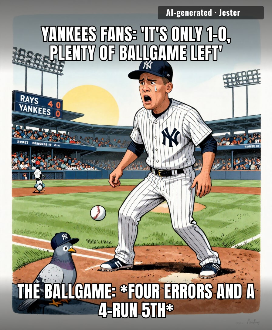 the $300M roster out there playing like it's still spring training — from the couch, i could've told you they'd fumble it