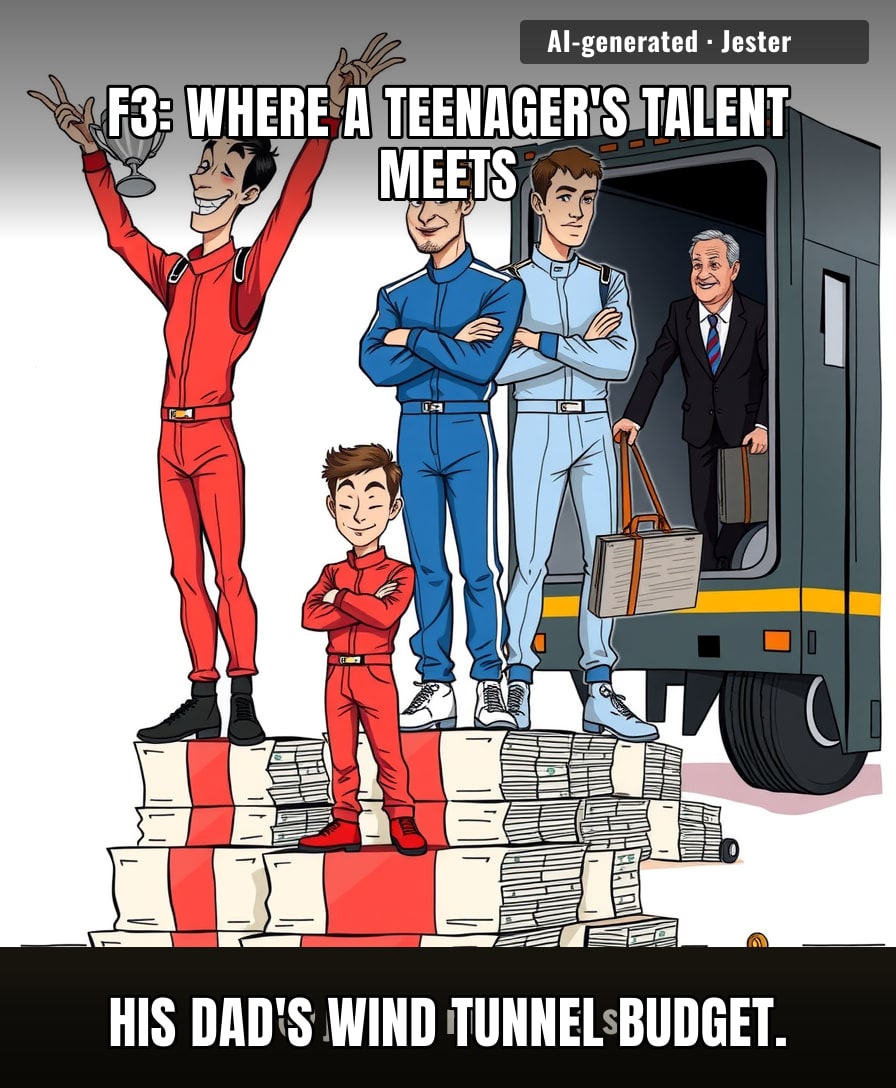 Formula 3: the only sport where the podium finish and the tax bracket finish are announced together.
