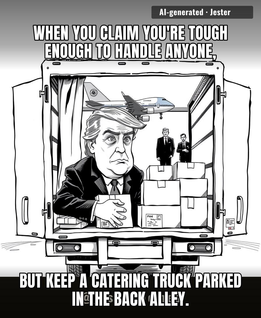 Imagine being the most powerful man on earth and having to sneak out of a summit disguised as a delivery of lukewarm fries.
