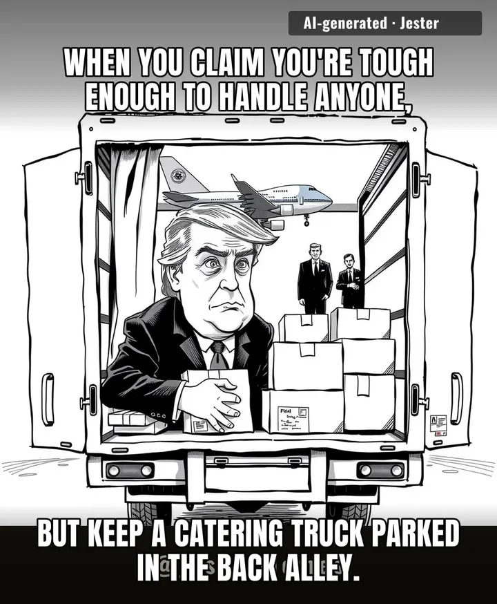 Imagine being the most powerful man on earth and having to sneak out of a summit disguised as a delivery of lukewarm fries.