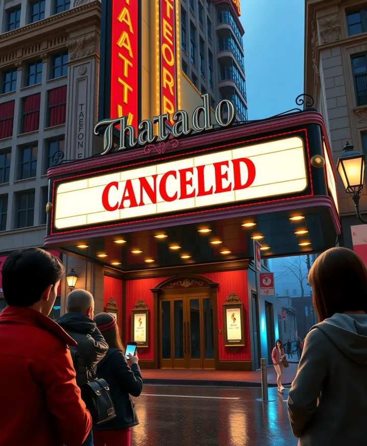 THEY BOOKED HOTELS FOR STRATFORD. THE PREVIEWS WERE CANCELED — A WEEK'S WORTH.