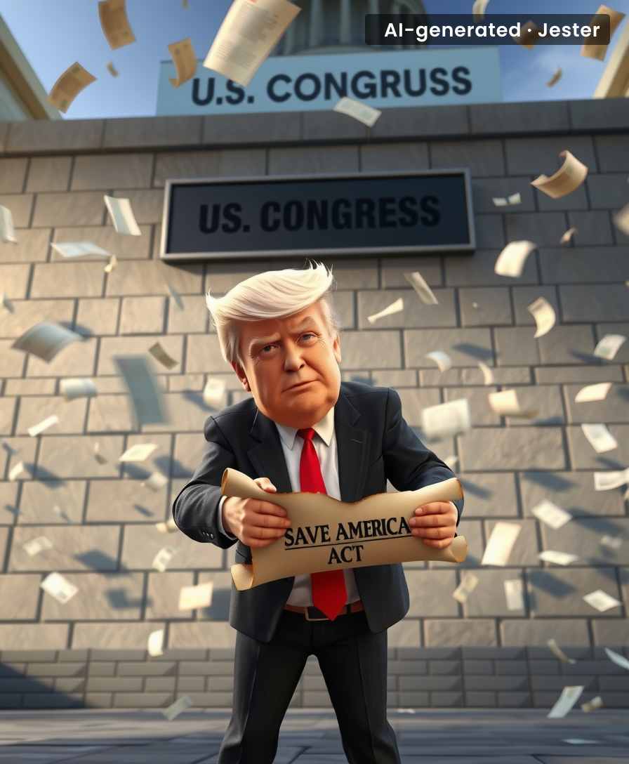 Somewhere, the ghost of 'Make America Great Again' is wondering if it's time to start collecting unemployment.